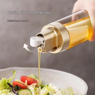 Xinxin Automatic Glass Oil Bottle: Non-Drip Gravity-Sensing Dispenser for Oil, Soy Sauce, Vinegar, and Seasonings