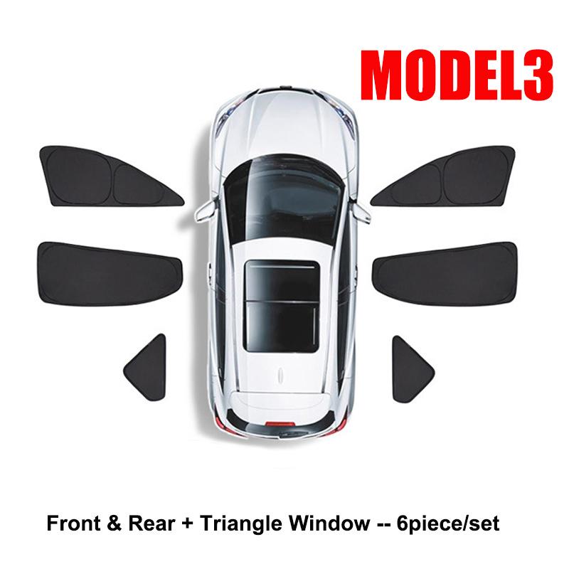 Sun Shade For Tesla Model 3 Highland 2019-2026 Side Window Privacy Sunshade Skylight Blind Sunroof Shading Net Front Windshield