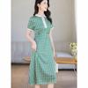 D.F.DEAR 19 Momme Silk Printed A-Line Shirt Dress
