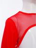 Girls Hip Hop Mesh Crop Top Long Sleeve Hollow Out Patchwork Asymmetrical Hem Dance Streetwear Top