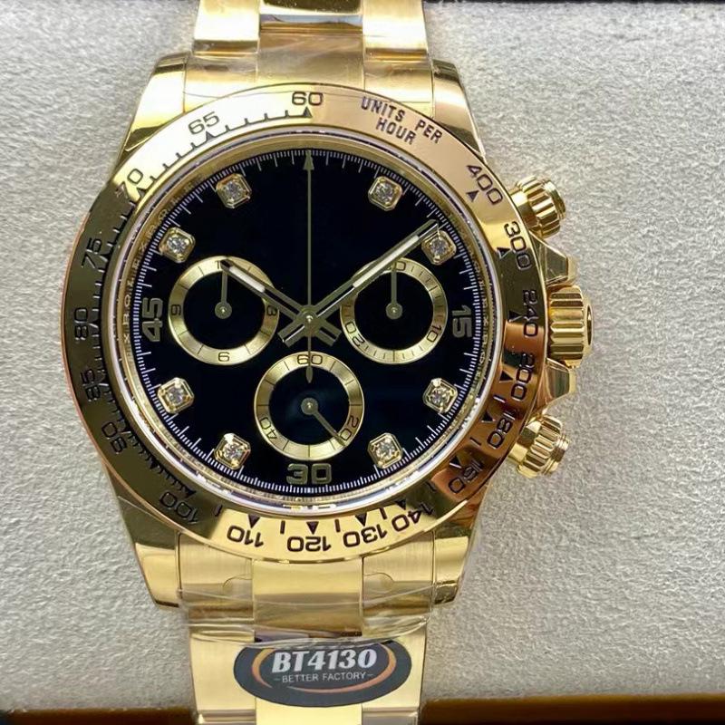 Rolex Daytona 40mm Diamond-Inlaid Multifunctional Automatic Mechanical Men's Watch.