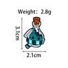 Adorable Cat on Flying Broom Brooch with Scarf and Bottle - Cute Badge Accessory