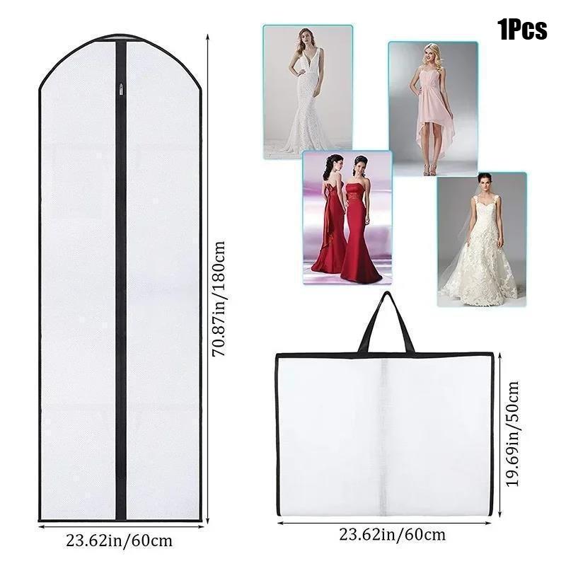 

60x180cm Garment Bag Wedding Dress Female Long Dress Suit Cover Folding Non-woven Dust Bags with Handles Gown Suit Garment Bag