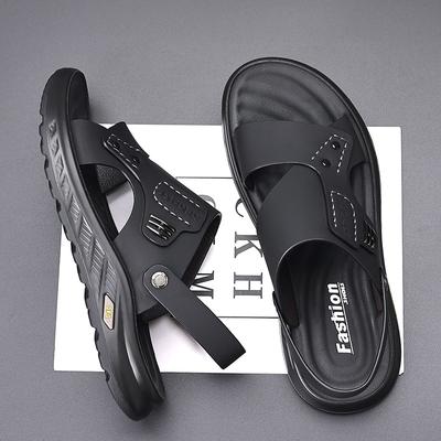 Beach Shoes Men's 2025 Summer New Cowhide Breathable Beach Shoes Men's Casual Non-slip Cool Slippers