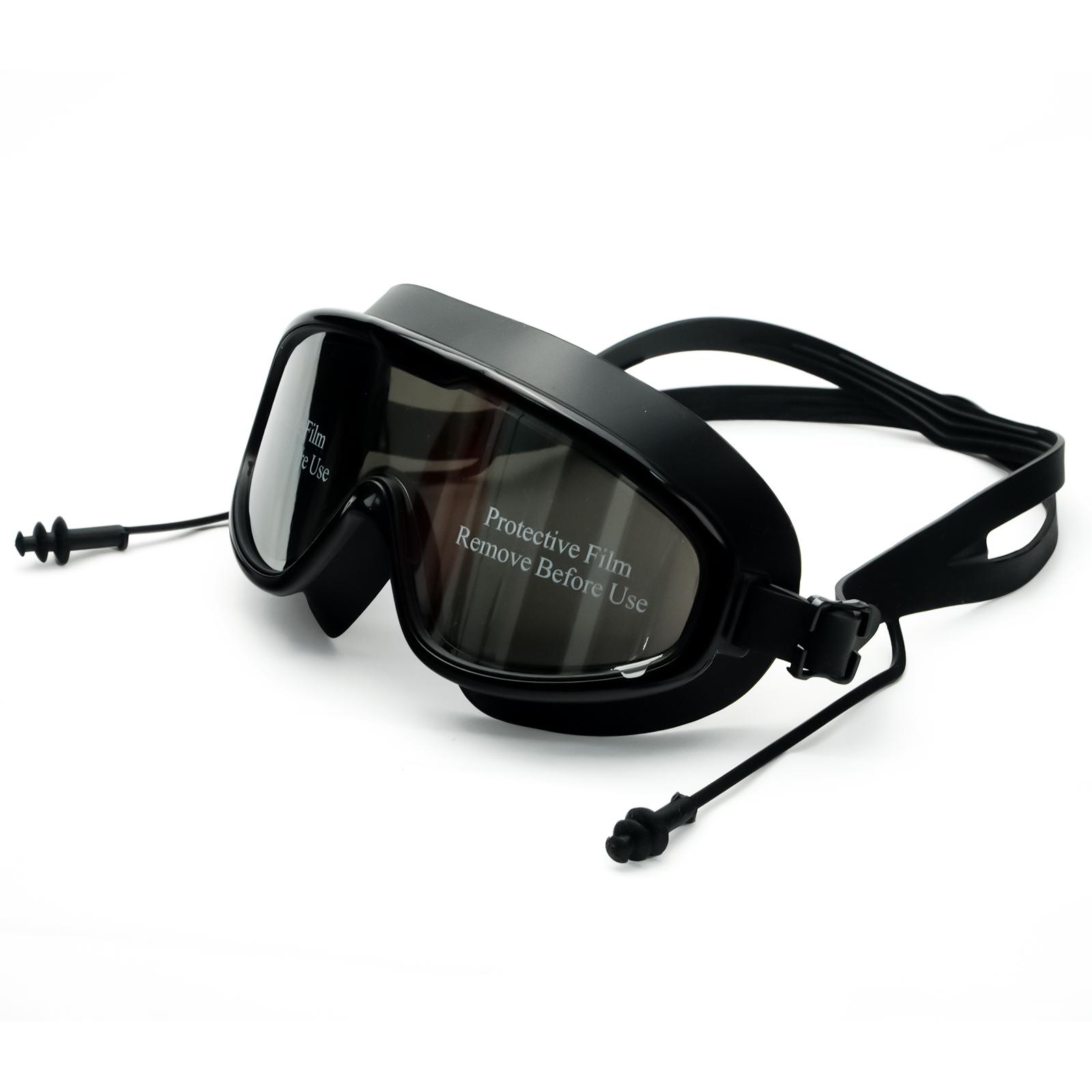 Win.max Wide Field Swim Goggles, Swimming Goggles-Fashionable Anti UV Anti Fog Wide Frame Swim Goggles for Adults with Earplugs