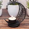 Eid Mubaraks Candlestick Metal Hollowed Moon Shape Tealight Candle Holders for Muslims Holiday Parties Decorations