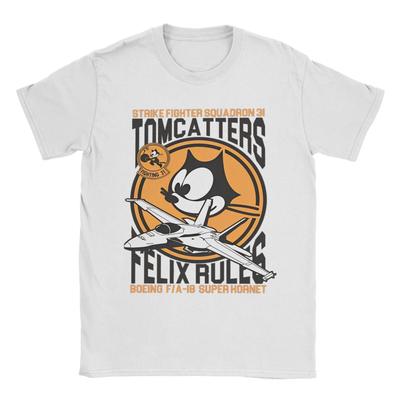 T-shirt Felixing VFA-31 Tomcatters Chat Homme Combat 31 T-shirts Coton Vintage Col Rond Manches Courtes T-shirt Merch Imprimé
