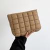 Zipper Cotton Clutch Bag Puffy Cosmetic Bag Simple Quilted Padded Makeup Bag  Beauty Case