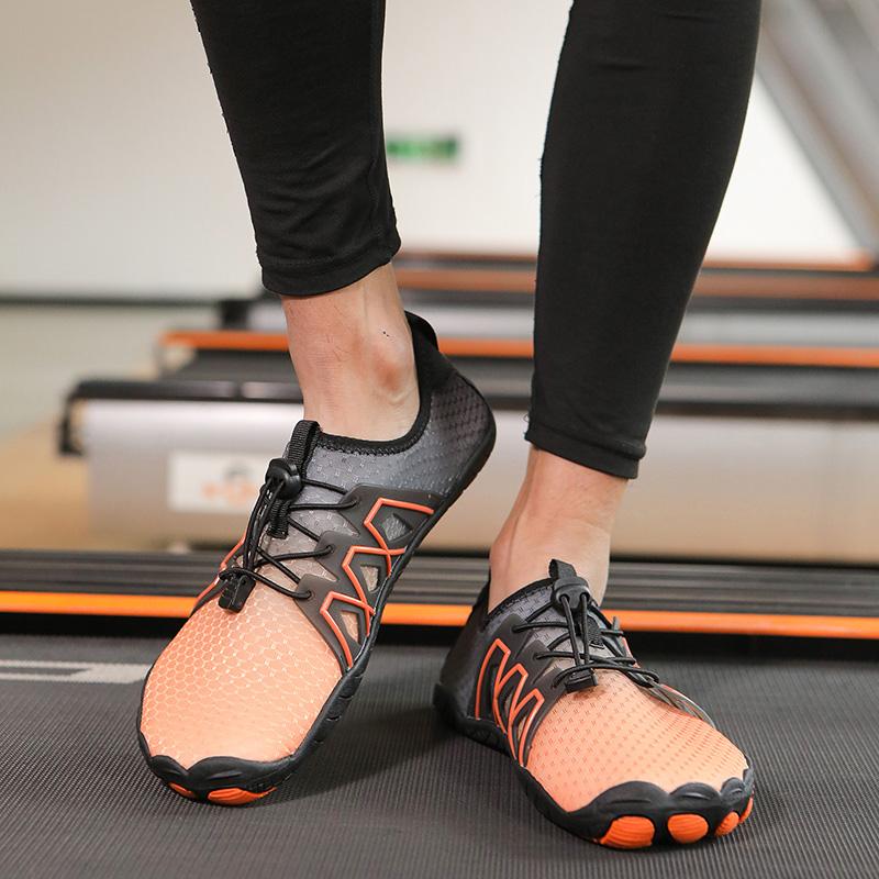 Herren Barfuß Flats Weite Handfläche Fahrschuhe Damen Orange Wasser Aqua Schwimmen Flussaufwärts Schuhe Yoga Fitness Schuhe Große Größe