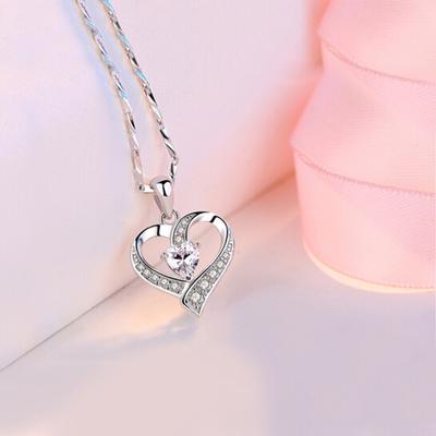 Necklace Women's Niche Design 925 Sterling Silver Heart-Shaped Pendant Pendant