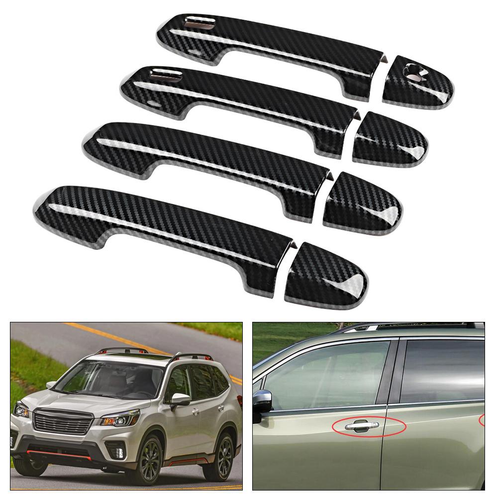 Set da 8 pezzi Finitura Copri Maniglia Esterna Smart con Grana in Fibra di Carbonio Adatta per Subaru Forester SK 19