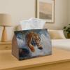 1pc Tissue Box Holder Featuring a Tiger Jumping Out of The Water - A Versatile Napkin Dispenser Suitable for Home, Parties, And Car Decoration - an Or