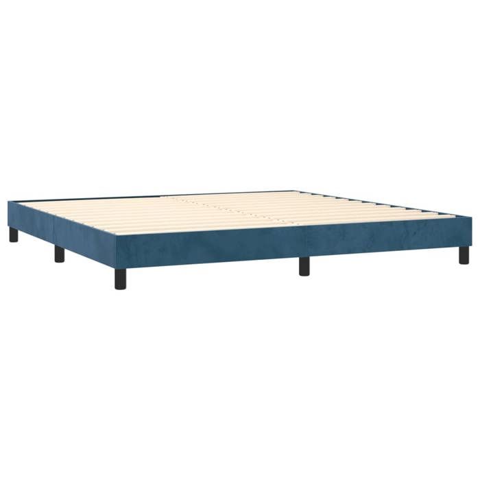 Maison Exclusive - Rete a doghe per letto e materasso Blu scuro 200x200cm Velluto