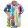 Tropical Palm 3d Print Hawaiian Shirt for Men Summer Beach Street Short Sleeves Tops Harajuku Holiday Lapel Button Loose Blouse