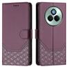 For Realme P3 Pro 5G Case Imprinted Honeycomb RFID Blocking Leather Phone Cover with Strap
