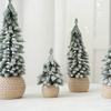 4pcs Set of Artificial Mini Christmas Tree,  Hemp Rope Bottom Basin Christmas Tree, Suitable for Home Desktop Decoration At Christmas