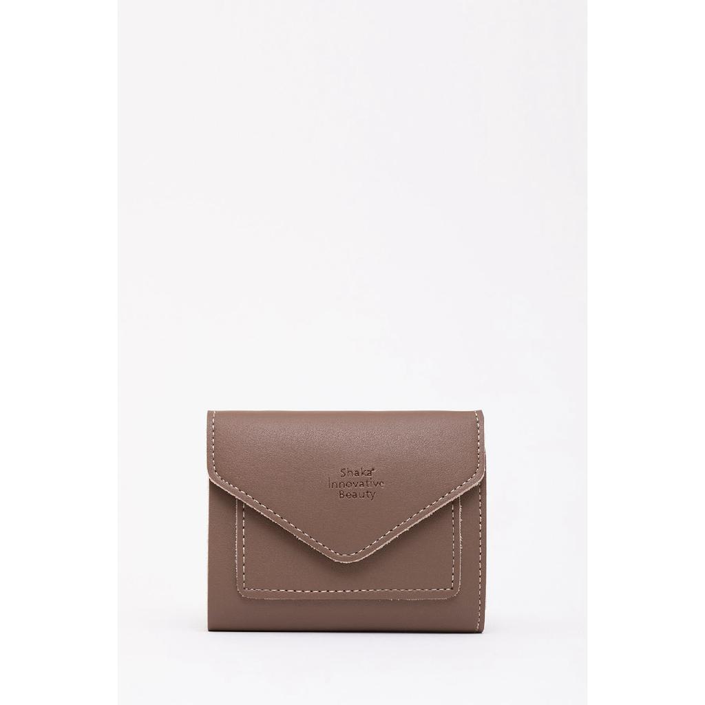 Mint Green Shk67 Artificial Leather Wallet With Coin And Paper Money Compartment Snap Fastener Card Holder Envelope Model Pocket