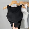 Crew Neck Sling Vest Women's New One-piece Fixed Cup Underwear with Sleeveless Vest Top