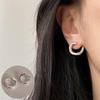 S925 Silver Snake-Shaped Hoop Earrings with Micro-Paved Zirconia - Retro Fashion for Women