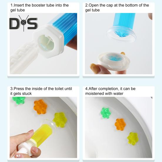 Toilet Cleaning Agent Gel Flowers Automatic Inner Wall Cleaner Aromatherapy Fragrance Lasts 7-10 Days Toilet Freshener