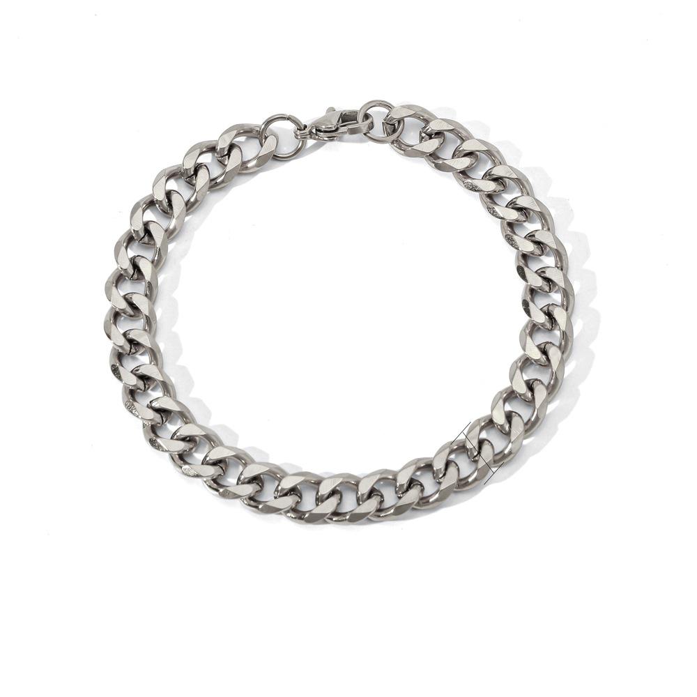 

5-9MM Men Stainless Steel Bracelet Waterproof Miami Curb Chain For Women Classic Punk Heavy Cuban Link Wristband Jewelry Gift 22CM&5MM