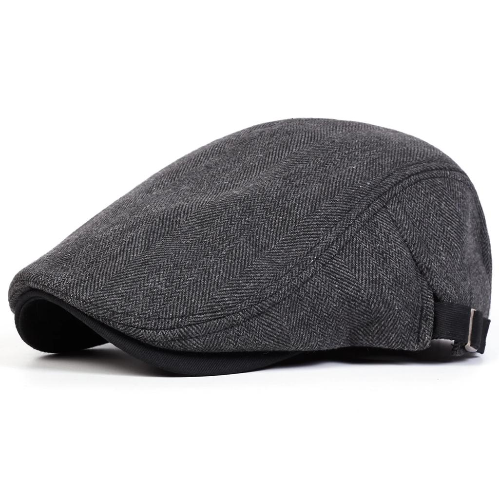 Men Retro Herringbone Grid Newsboy Caps British Painters Hats Spring and Autumn Adjustable Flat Cap Hip Hop Berets