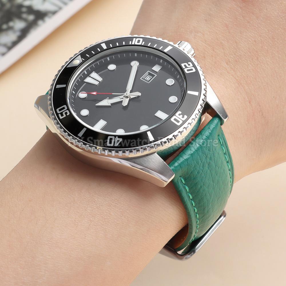 18mm 19mm 20mm 21mm 22mm Cowhide Leather Watch Strap for Seiko for Omega for Huawei Wristband Men Women Universal Sport Bracelet