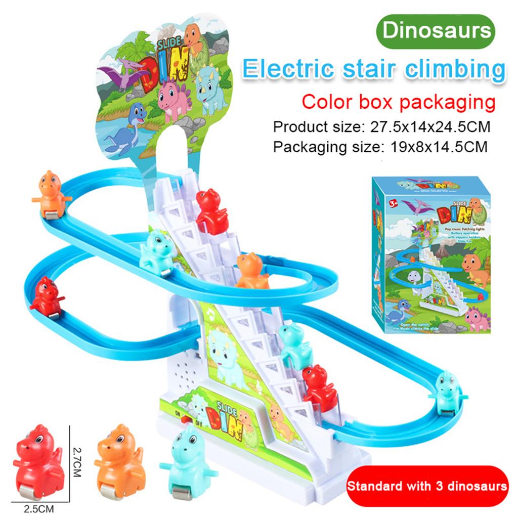 Electronic Duck Climbing Stairs Track Slide Pets Toys With Light Music Educational Toys For Boys Girls Birthday Gifts