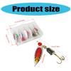 5Pcs Steel Treble Hook Spinner Baits Sequins Lures Set Spoon Fishing Spinner Swimbaits Set for Saltwater and Saltwater