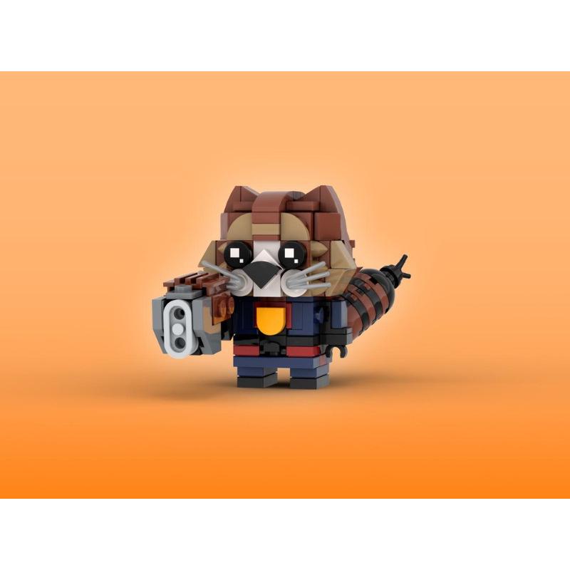 Platinum Brick BOBlocks MOC-152564 Rocket Raccoon Square-Head from Guardians of the Galaxy 3