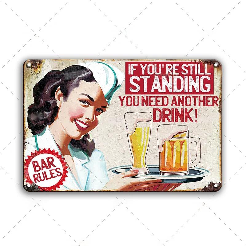 Vintage French Beer Tin Signs Decor Theme Irish Bars Club Pub Wall Posters Metal Plate Retro Vodka Iron