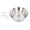 Camping Cup Bowl 304 Stainless Steel Backpacking Coffee Mug with Fixed Handle for Outdoor Picnic