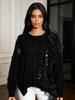 Autumn 2026 Japanese Style Knit Top: Round Neck Mesh Hollow Sweater for Women