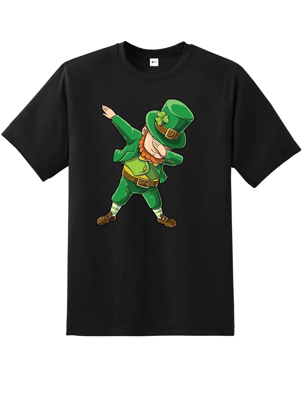 Funny St Patrick s Day Shirt Men Cat Shamrock Tee Lucky Irish T-Shirt Top L