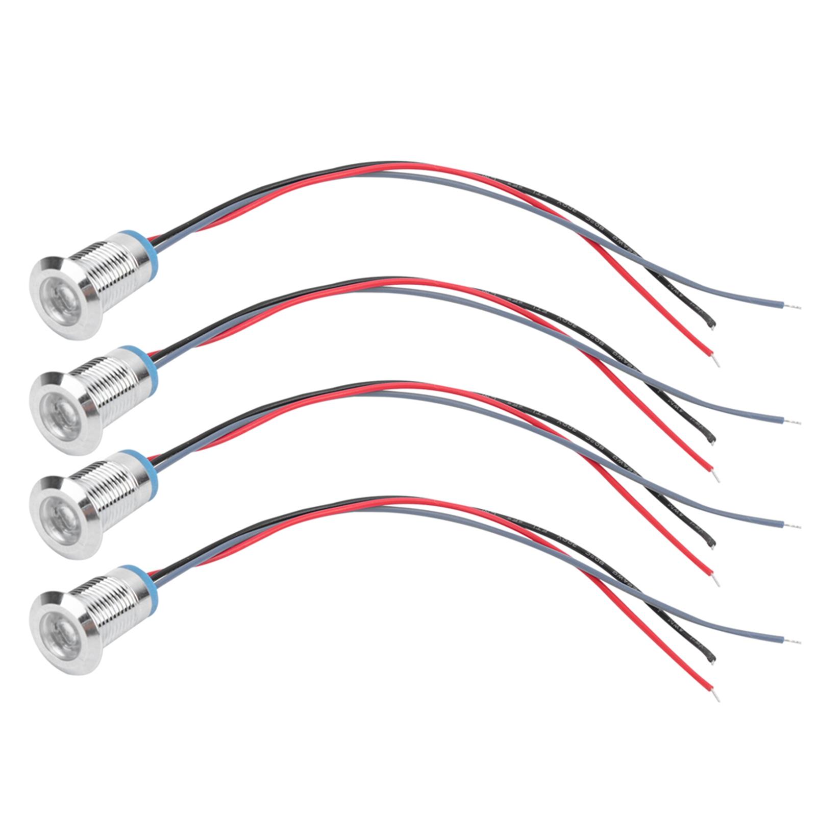 

4 Sets PreWired Round LEDs Waterproof Metal 2Color Indicator Common Cathod 12mm 1224V(Красный и синий )
