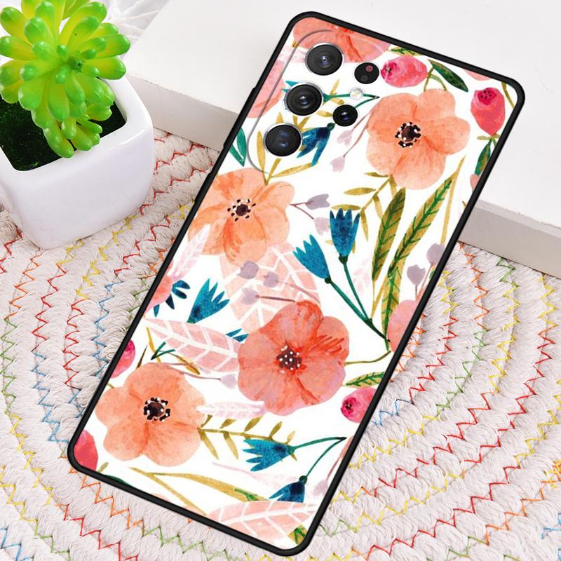 Tropical Flowers print TPU Phone Case For Samsung Galaxy note 10 pro S26 S25 S24 S23 S22 Ultra Plus S21 FE S20 Shockproof Cover