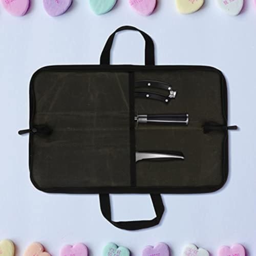 Giawkca Chef's Knife Storage Bag, Zippered, Portable Canvas Knife Bag for Professional Use, Outdoor Activities, Dinners, and Parties (Army Green)