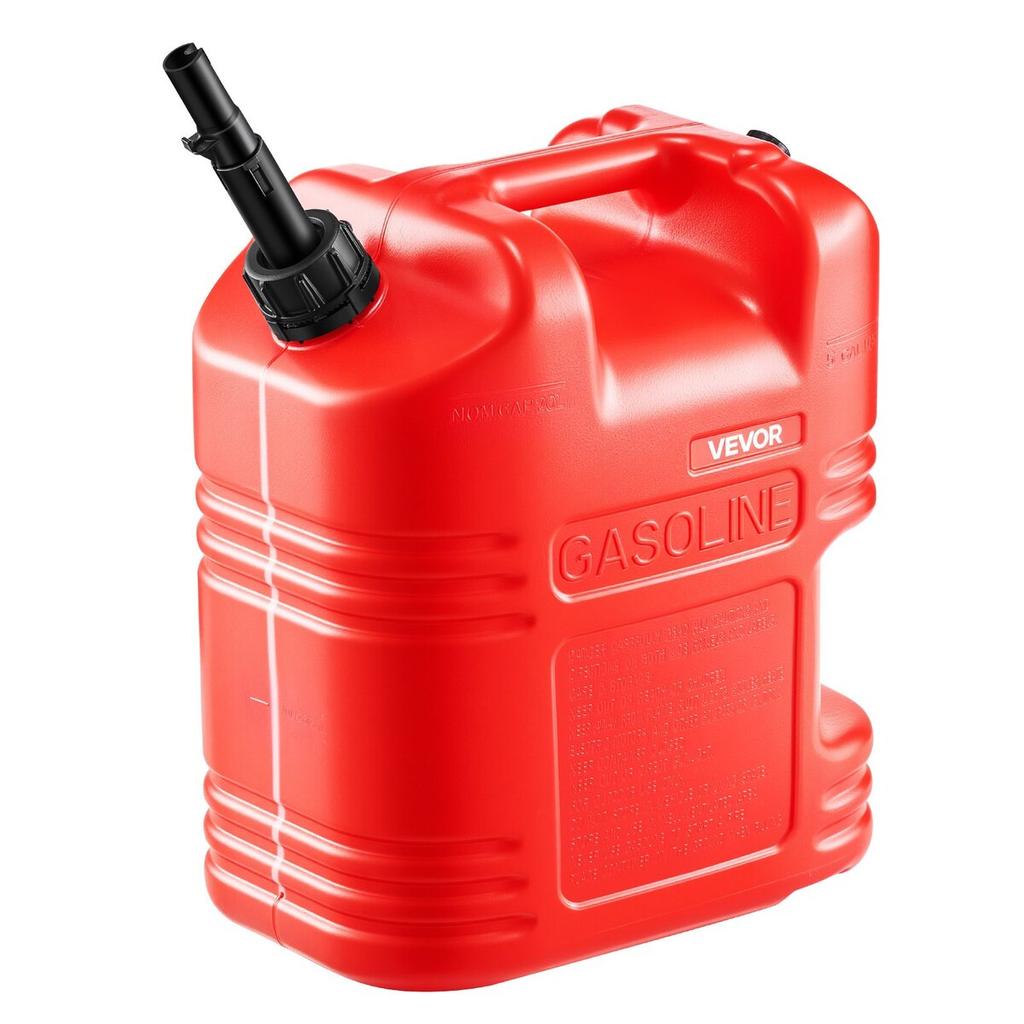 Fuel Container, 19 L, Gas Tank with Spout & Clear Scale, 15 L/min Max Flow Rate, Secure & Leak-proof, Portable Flat Fluid Container for Most Cars