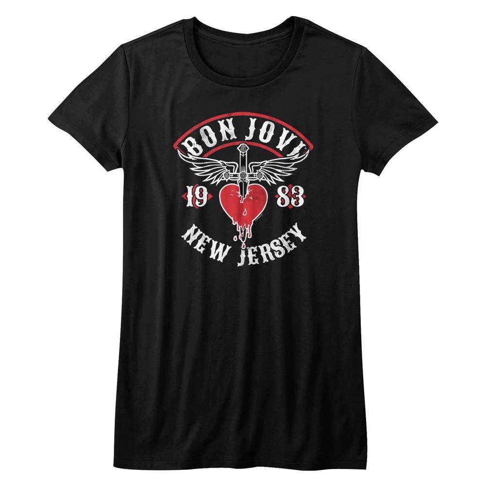 Bon Jovi New Jersey1983 Junior Women s T Shirt Rock Music 3XL