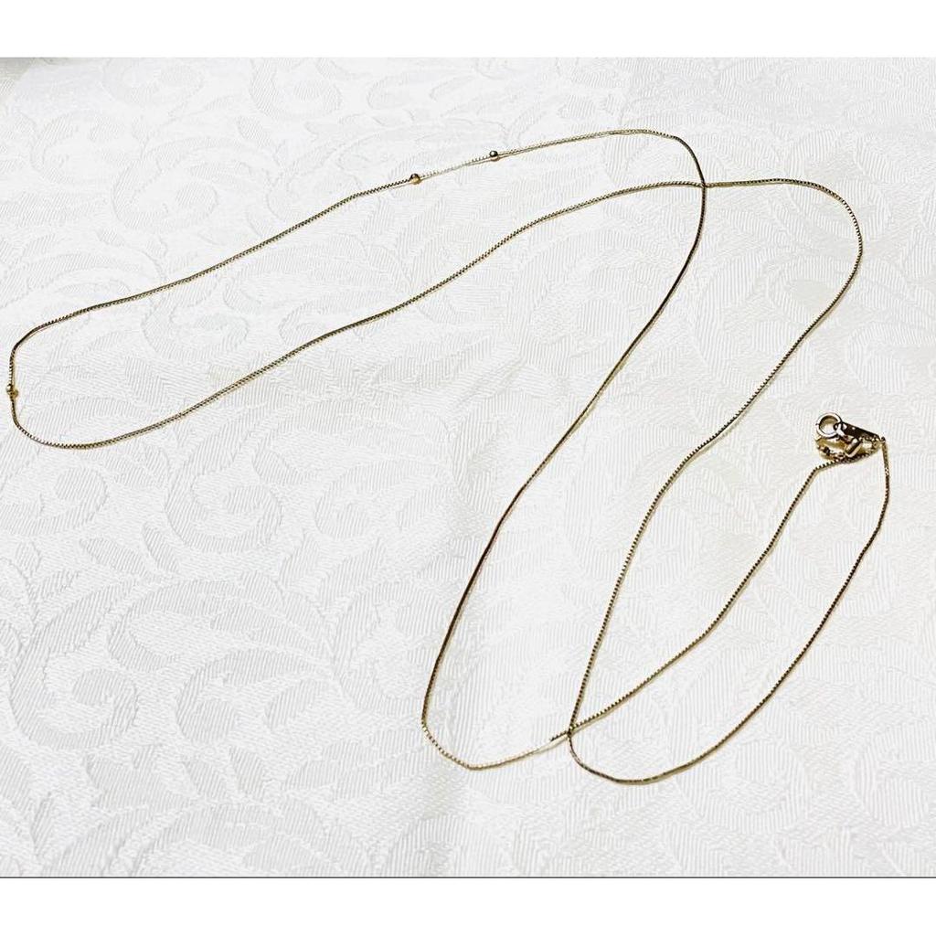 Used agete K10 Venetian long chain necklace yellow gold