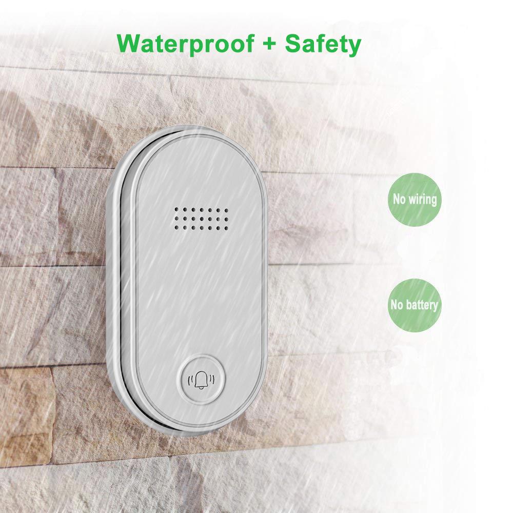 Dual-Mode Wireless Waterproof Battery-Free AC Doorbell