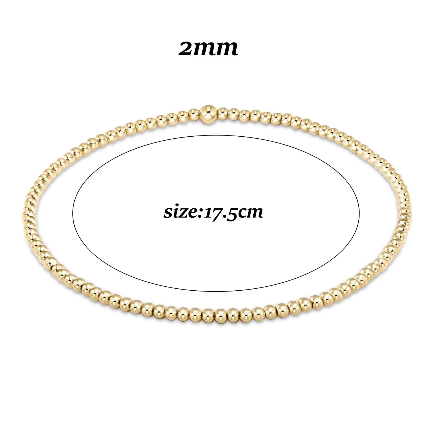 

Vlen 2026 Trendy Gold Beaded Stretch Bracelets for Women 18K Plated Stackable Fashion Statement Jewelry for Party Daily Wear