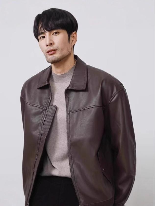 Chaqueta de Motocicleta de Cuero PU de Moda para Hombre con Solapa Genial - Colección Primavera y Otoño