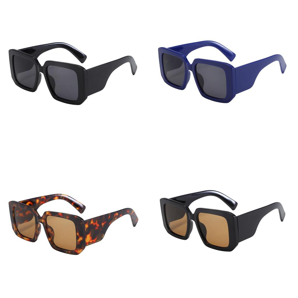 Oversized Square Black Frame Sunglasses With Uv400 Protection For Outdoor Fashion And Driving