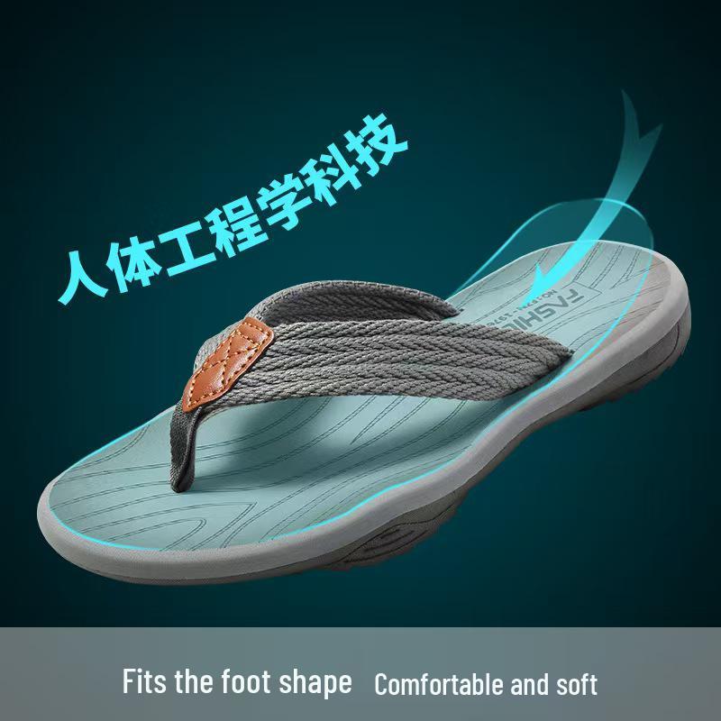 2025 Men's Trendy Non-Slip Summer Flip-Flops: Thick Sole, Cool & Casual Beach Slippers