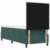 LED Box Spring Bed with Headboard Dark Green 80 X 200 Cm Velvet