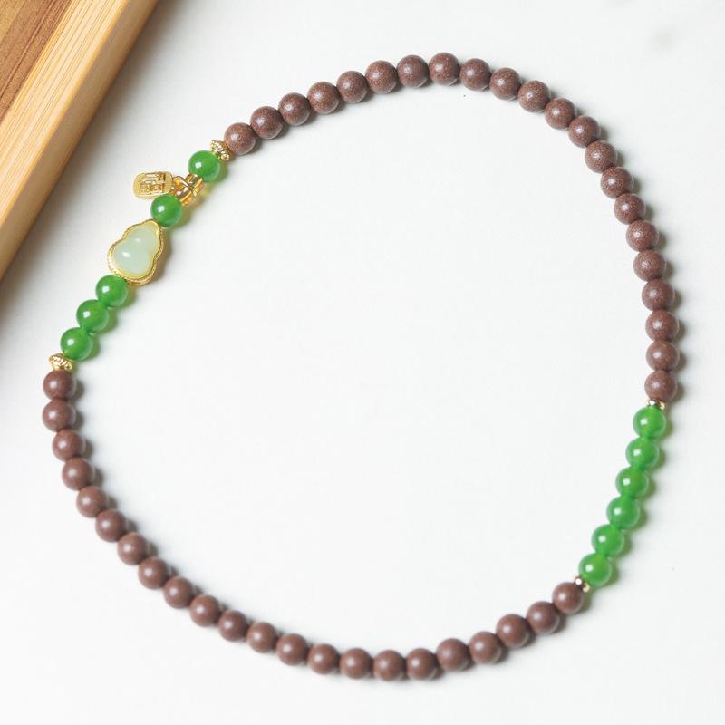 Guiyuan He Xiang Jade Gourd Bracelet: 0.6 Double Circle, Unisex Style, Chinese Herbal Medicine Beads, Buddhist Wenwan Hand String.