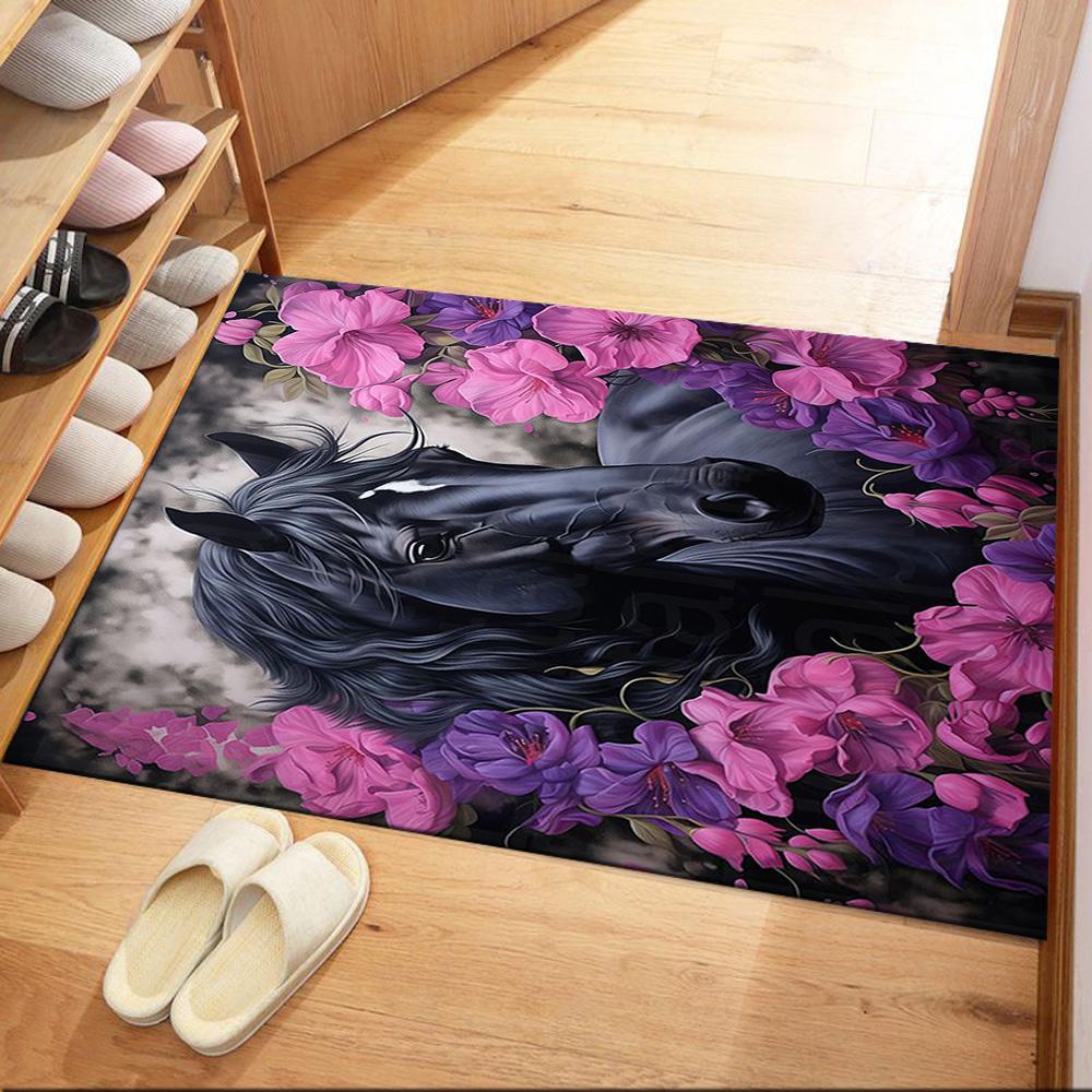 Horse Area Rug Perfect for Outdoor Entryway Bedrooms Decorate room Antislip Carpet Anime Office Decor Perfect Gift for Friends & Family