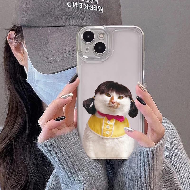 Funny Dressed Cat Phone Case for iPhone 17/16/15/14 Plus/13/12/11 Pro Max X/XS/XR/7/8 Plus Clear TPU Cover Cute Pet Pattern Case