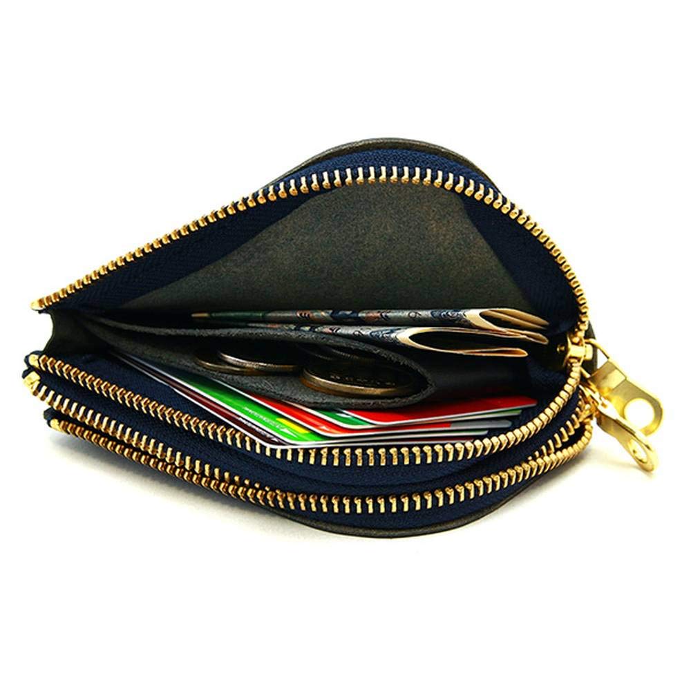 AGILITY affa "Pair" Coin Case, Card Case, Double Zipper, L-Shaped Zipper, Key Ring, Leather